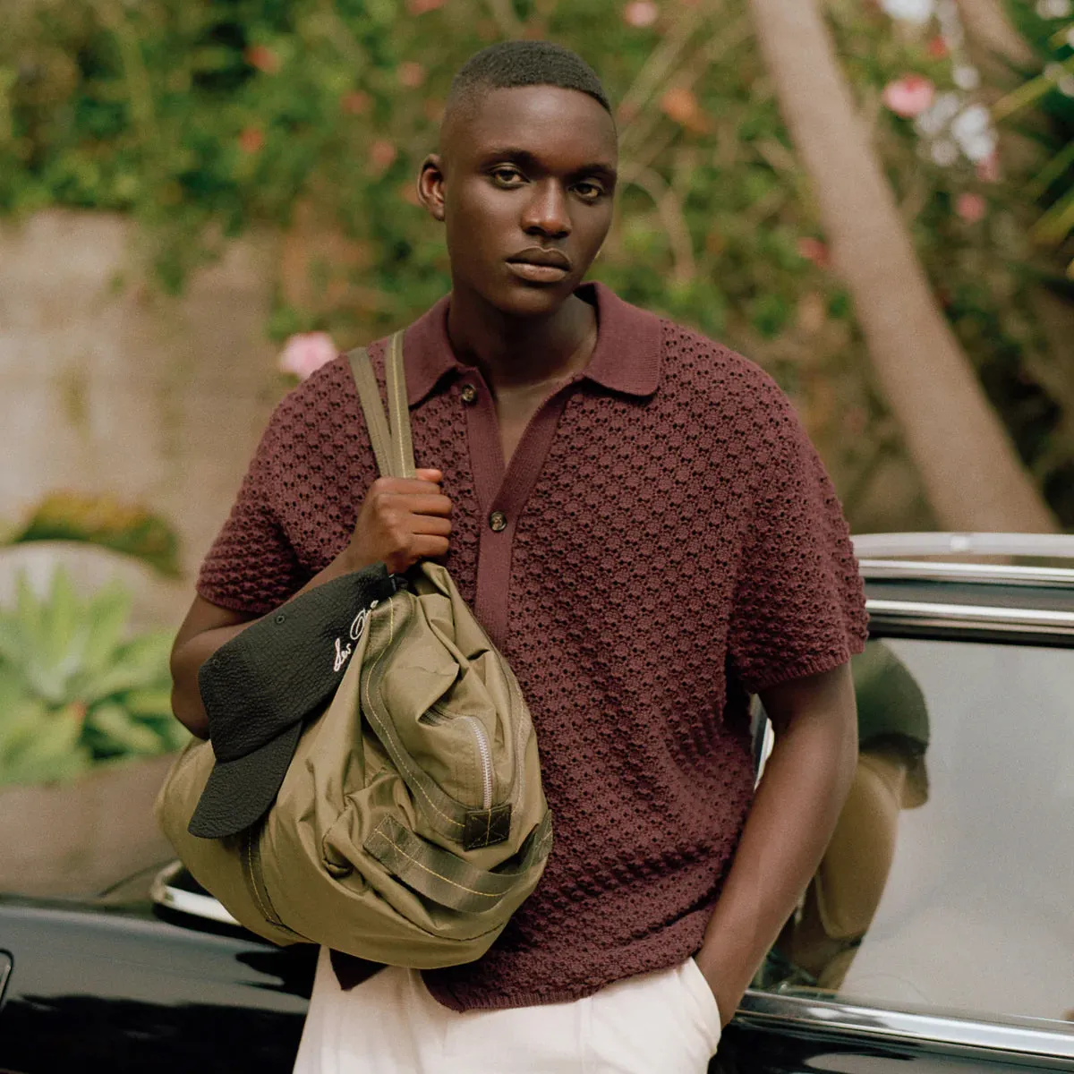 Dark Burgundy Knitted Gideon S/S Polo Shirt