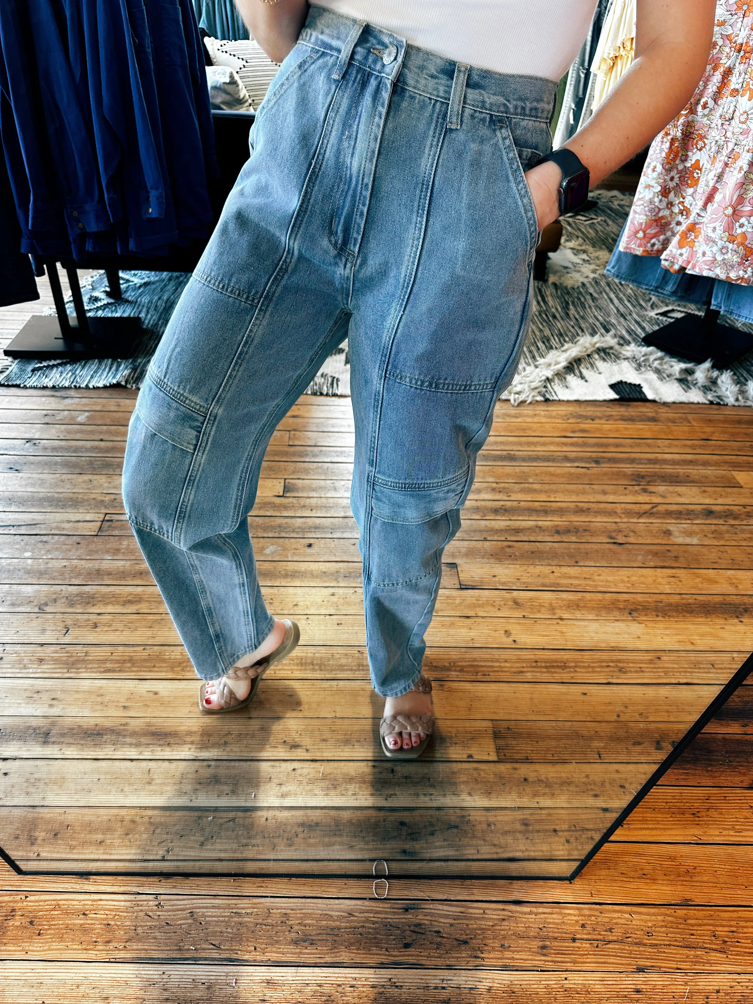 Denim Cargo Trousers