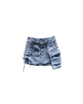 Denim Cargo Skort