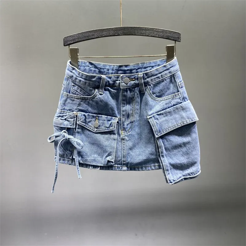 Denim Cargo Skort