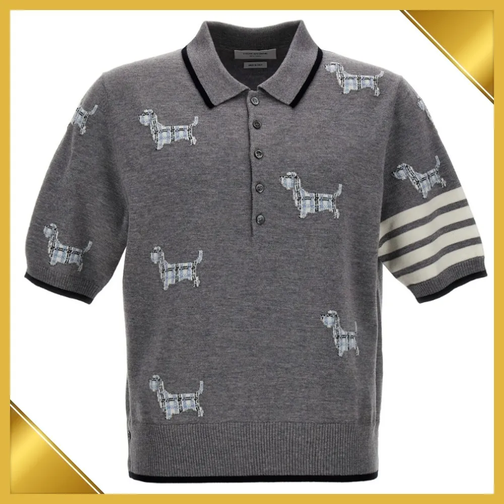 Logo Short Sleeves Wool Designers Polo