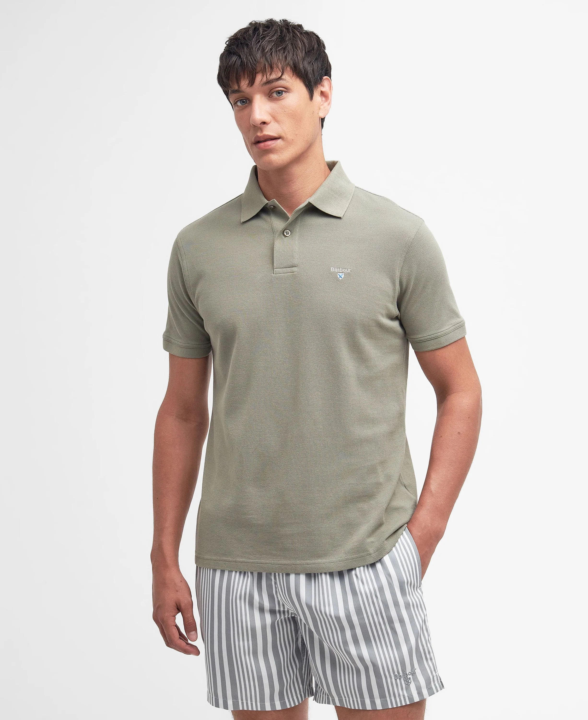 Dusty Green Sports Polo Shirt