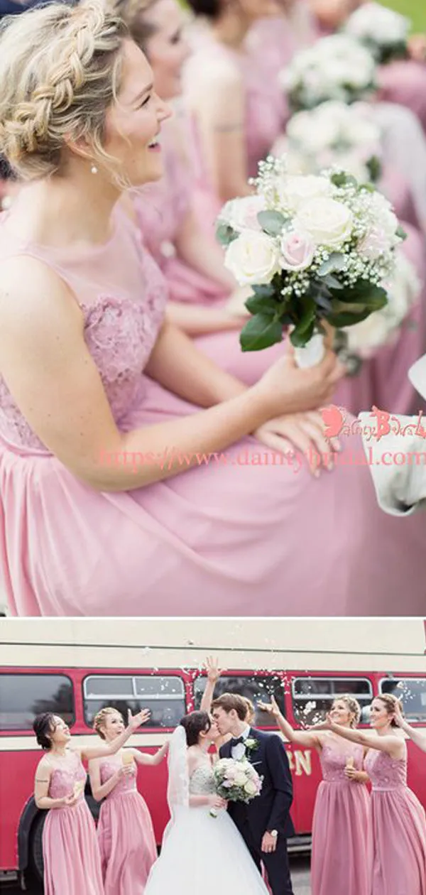 Dusty Rose Chiffon Bridesmaid Dress