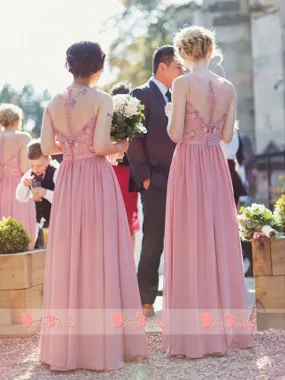 Dusty Rose Chiffon Bridesmaid Dress