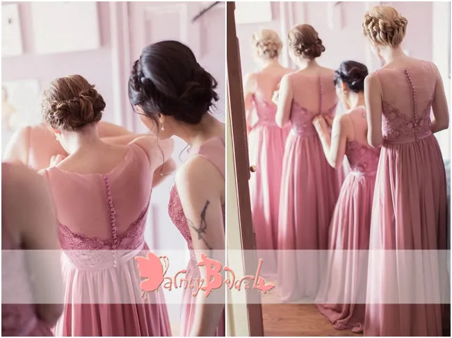 Dusty Rose Chiffon Bridesmaid Dress