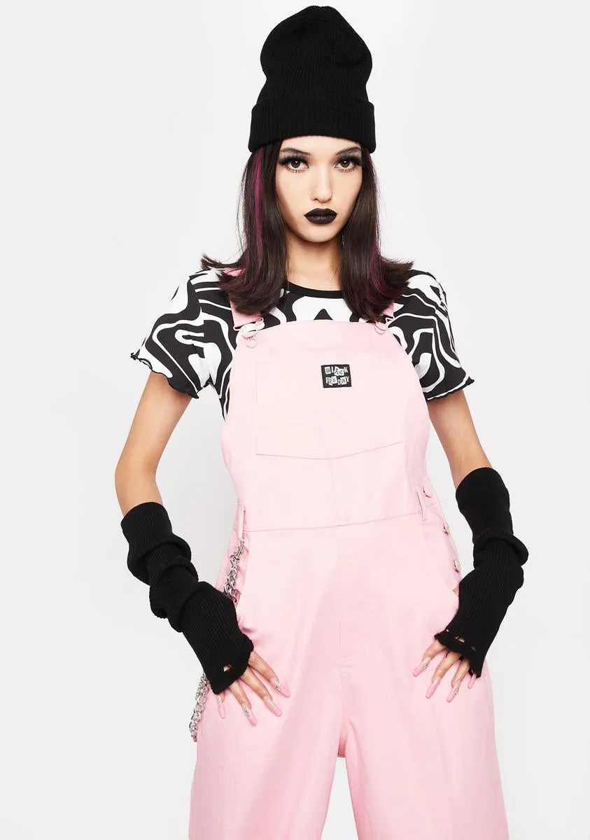 Edgy Pink Punk Overalls