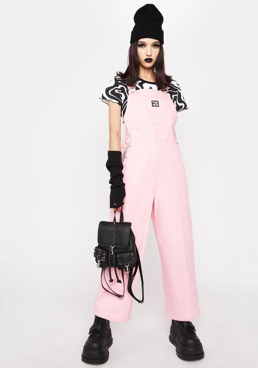 Edgy Pink Punk Overalls