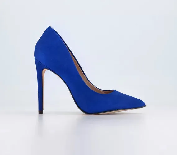 Hadley Pointed Toe Court Heels Blue Nubuck