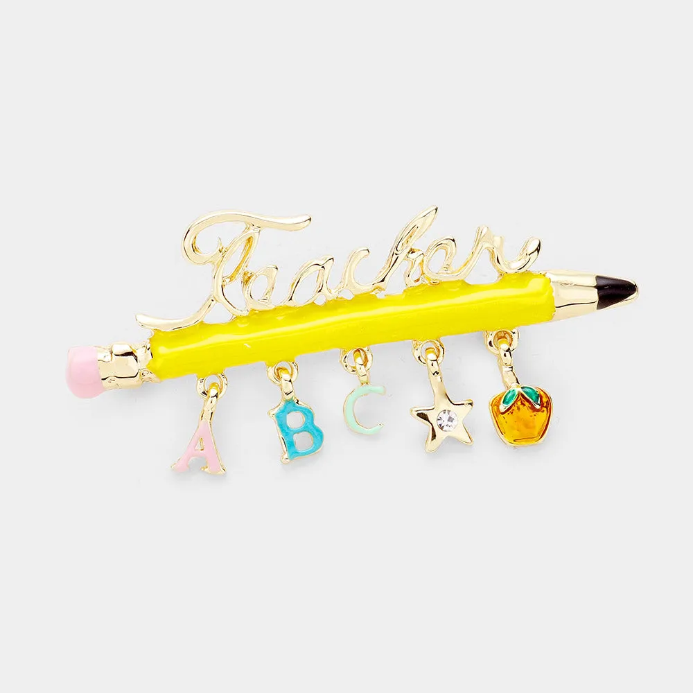 Enamel Pencil Pin Brooch by iLLASPARKZ