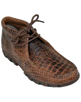 Ferrini Men's Croc Print Moccasin Boots - Moc Toe