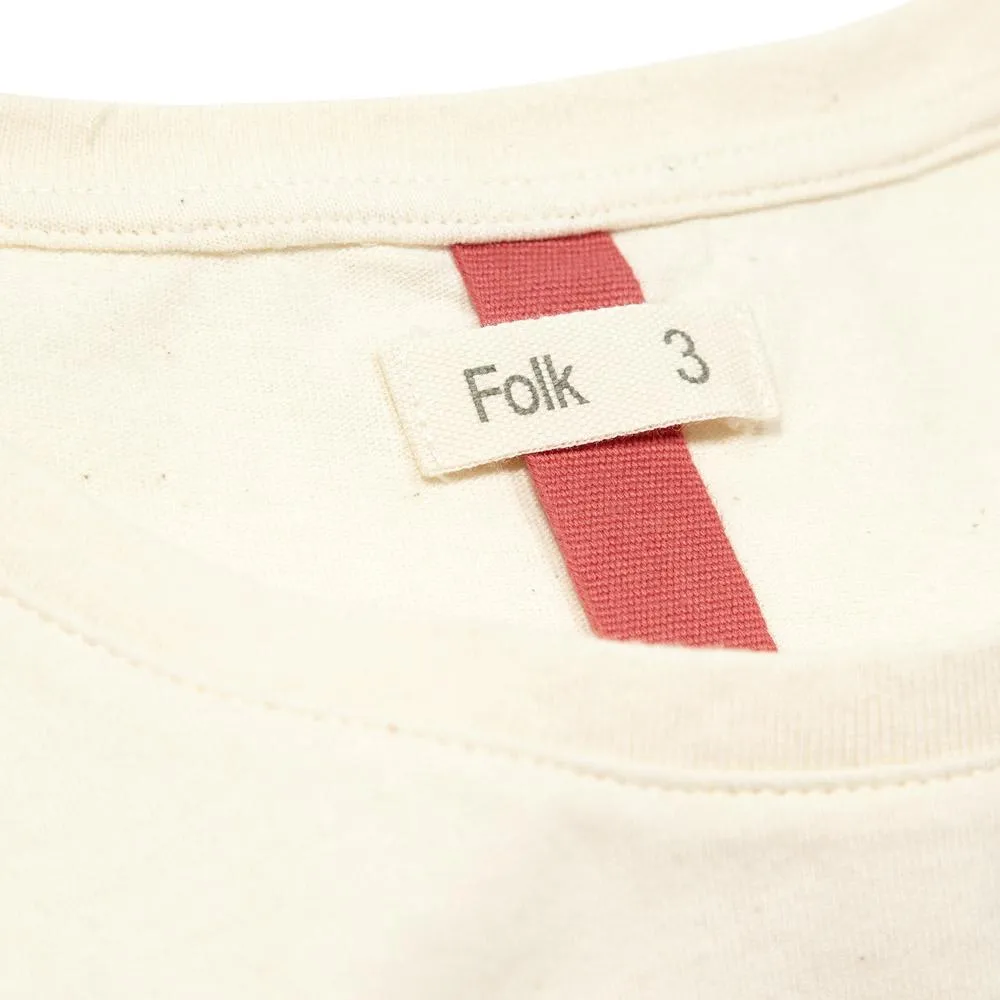 Folk Knitted Pocket Tee in Recycled Ecru