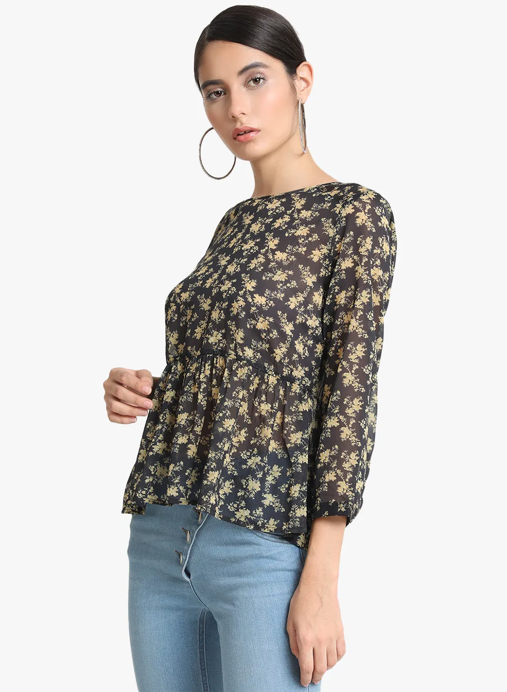 Gathered Peplum Top