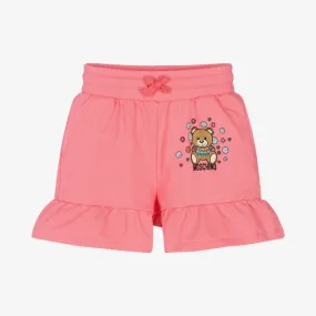 Girls Pink Teddy Bear Shorts