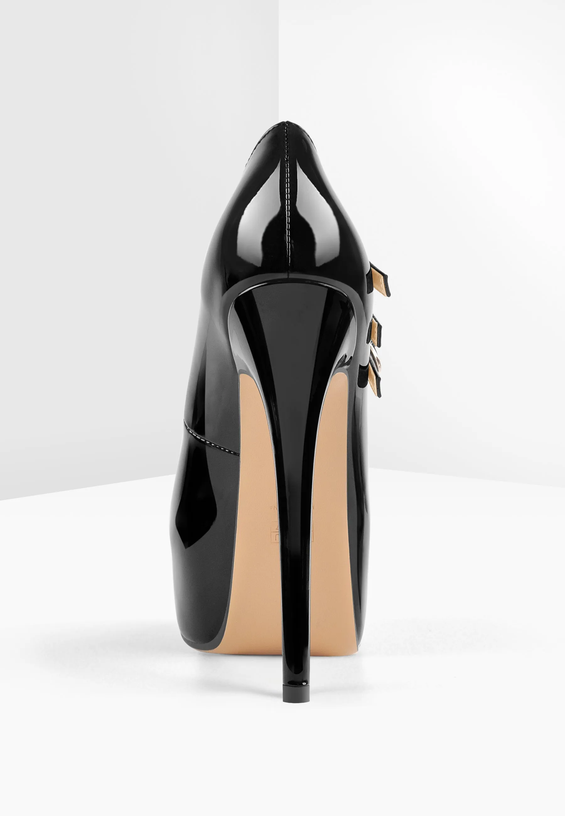 15cm Platform Black Stiletto Pumps