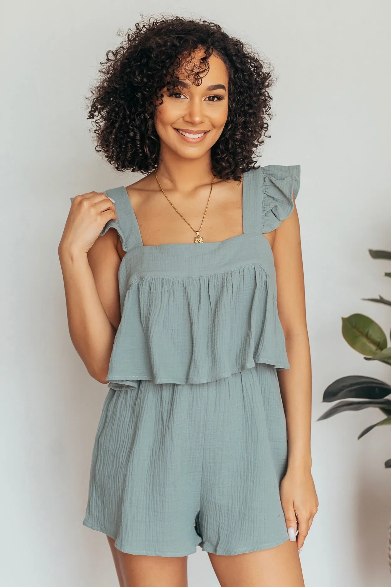 Square Neck Romper