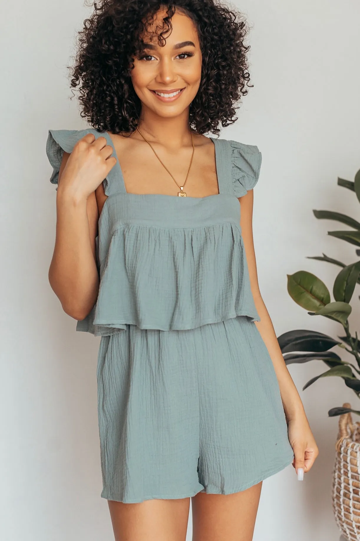 Square Neck Romper