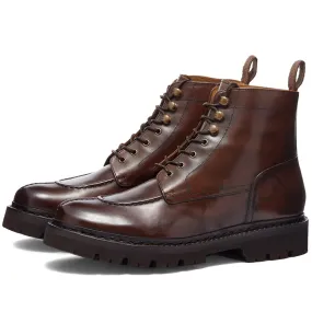 Grenson Jonah dark brown moc toe boots