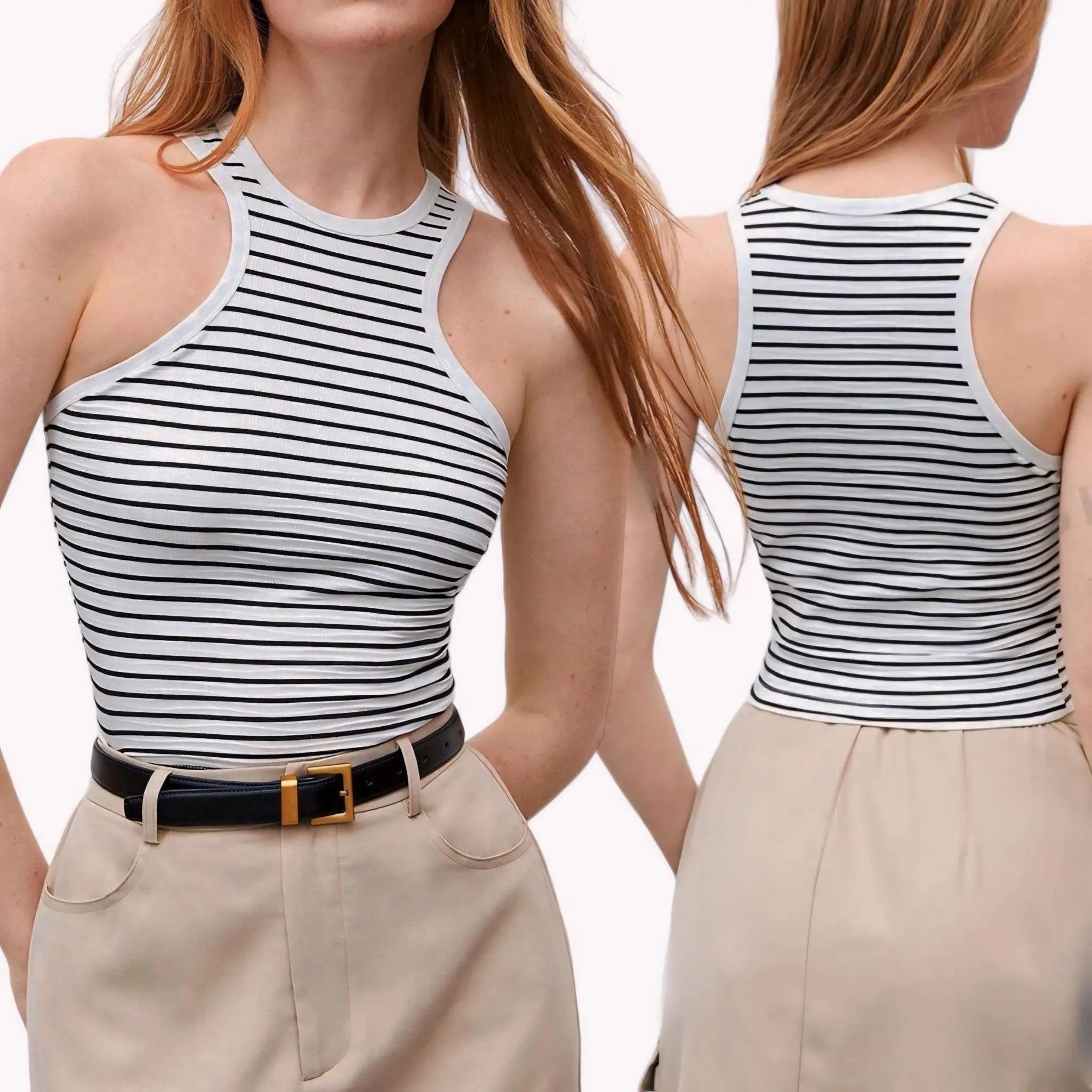 HAMPTONS Striped Racer Top