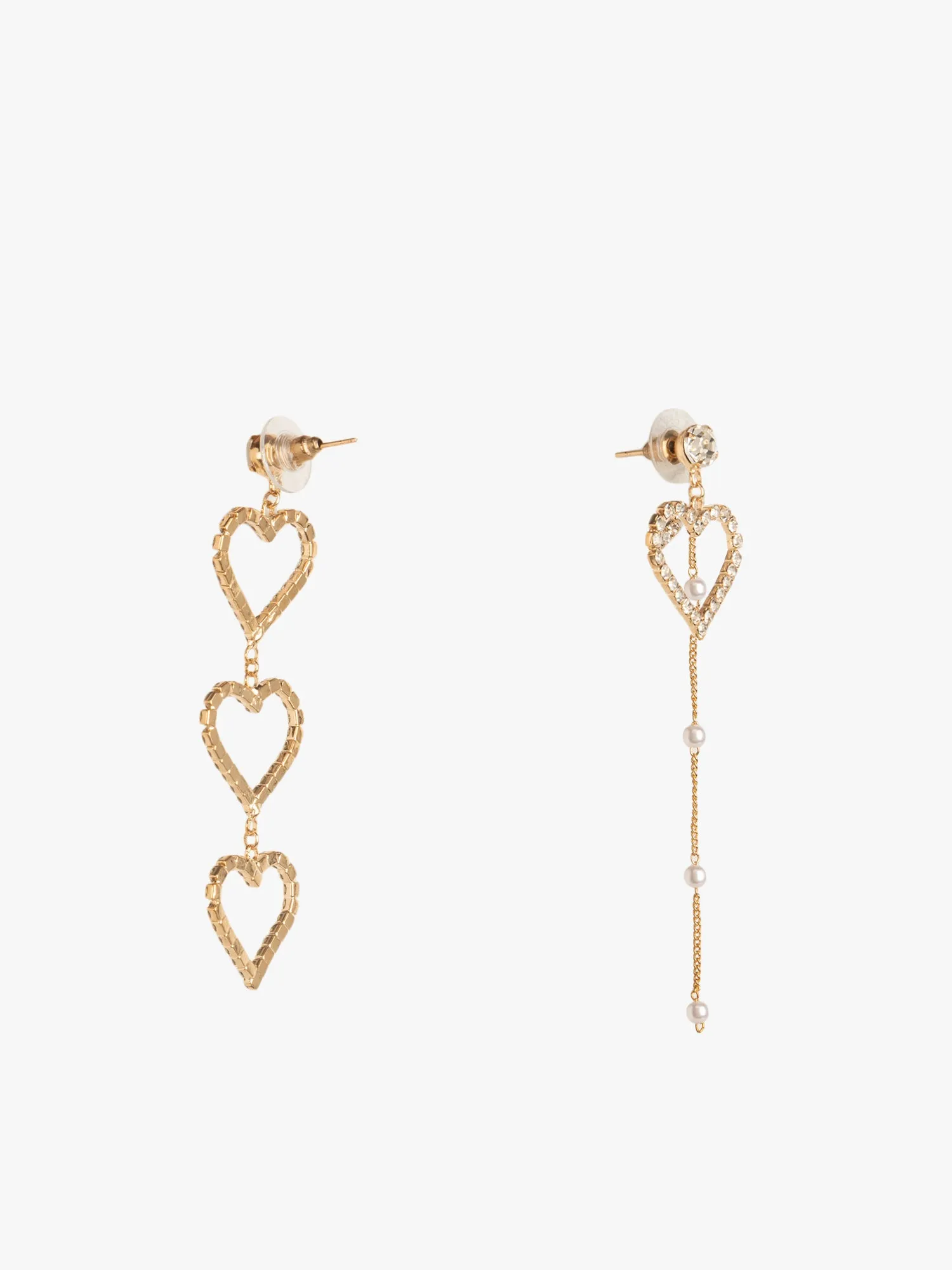 Offbeat Heart Crystal Earrings