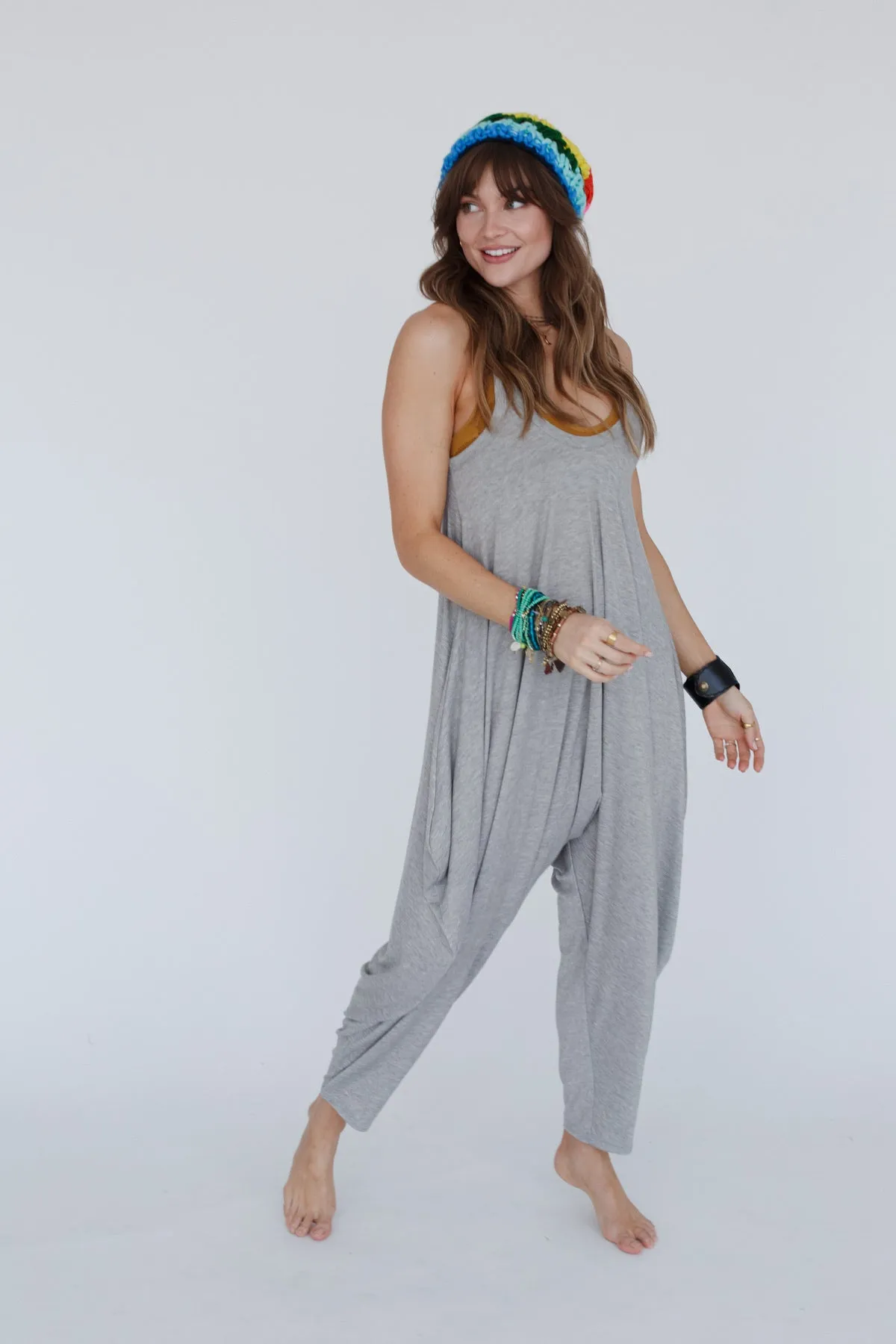 Ideal Harem Jumpsuit - Heather Gray