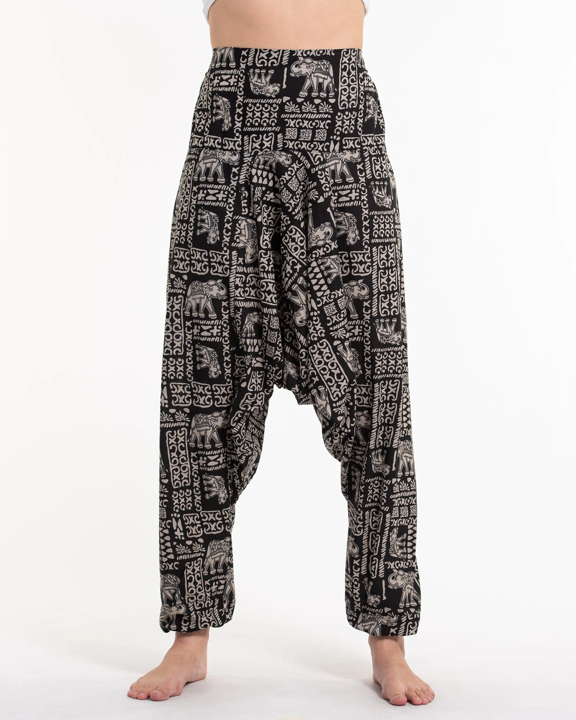 Black Hill Tribe Elephant Printed Women's Harem Pants