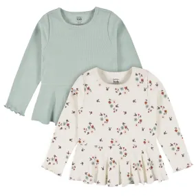 Infant Toddler Girls Mint Floral Peplum Tops for Sale