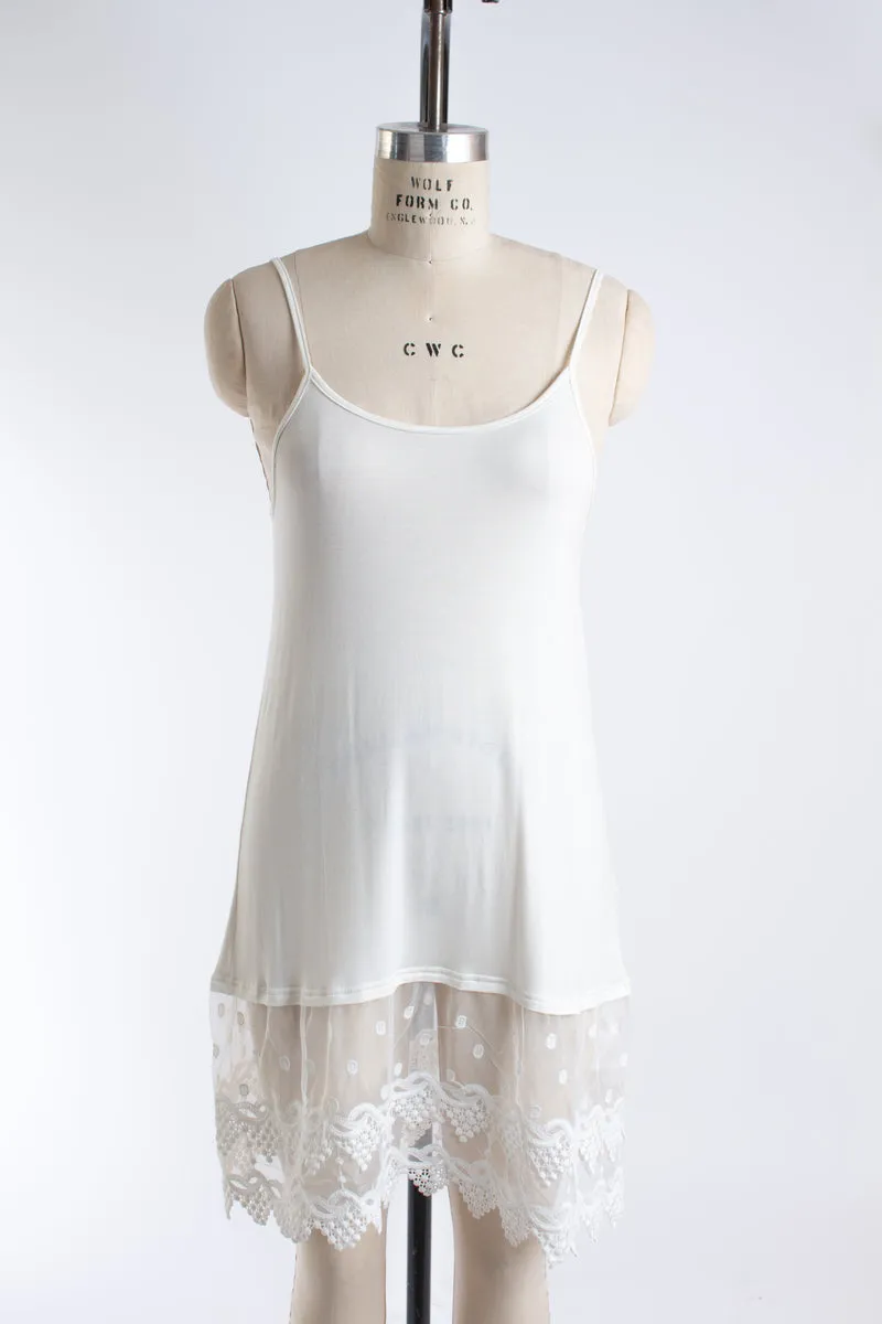 Ivory Lace Trim Camisole Dress