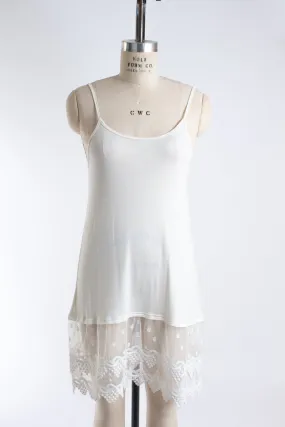 Ivory Lace Trim Camisole Dress