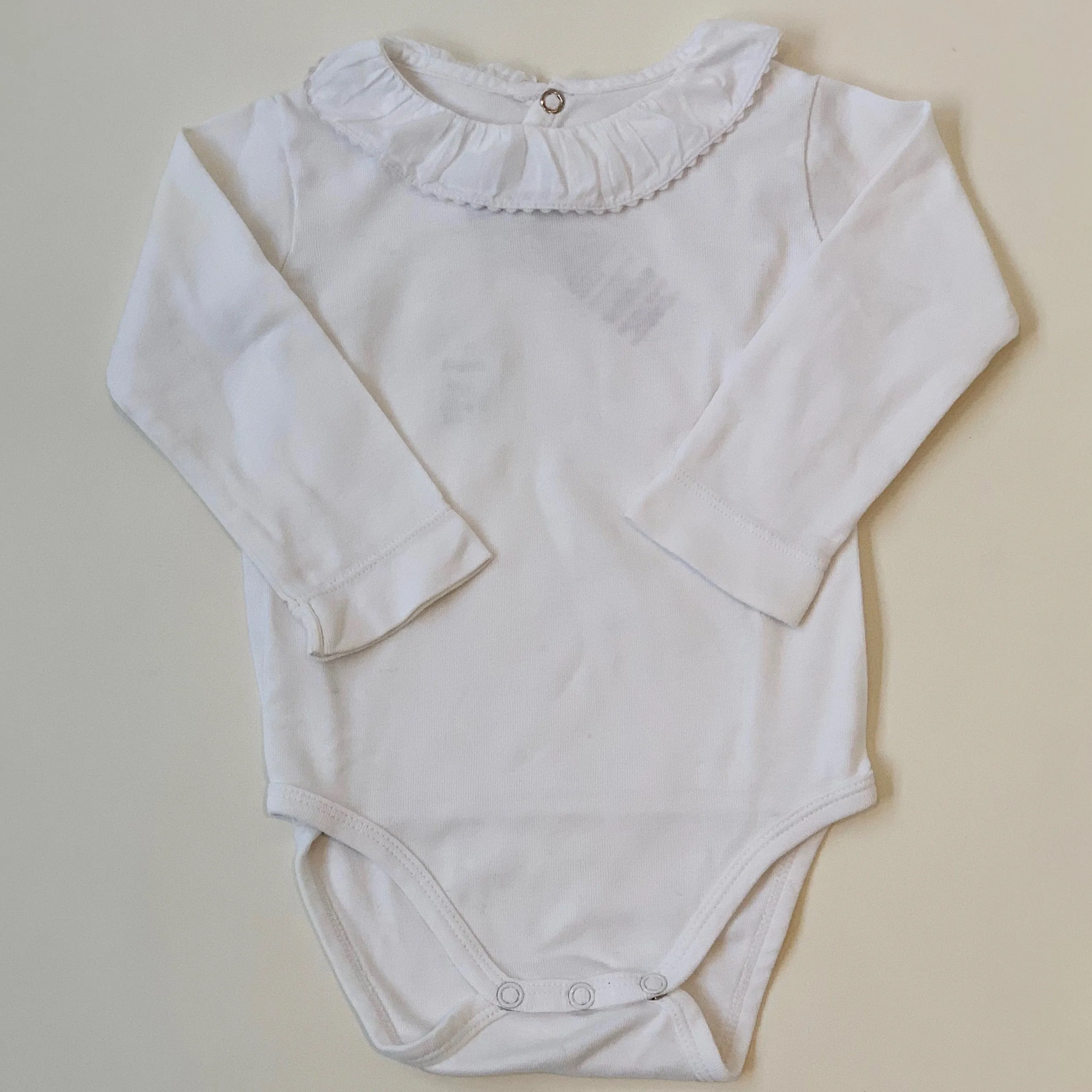 Jacadi White Bodysuit Collar Size 12M