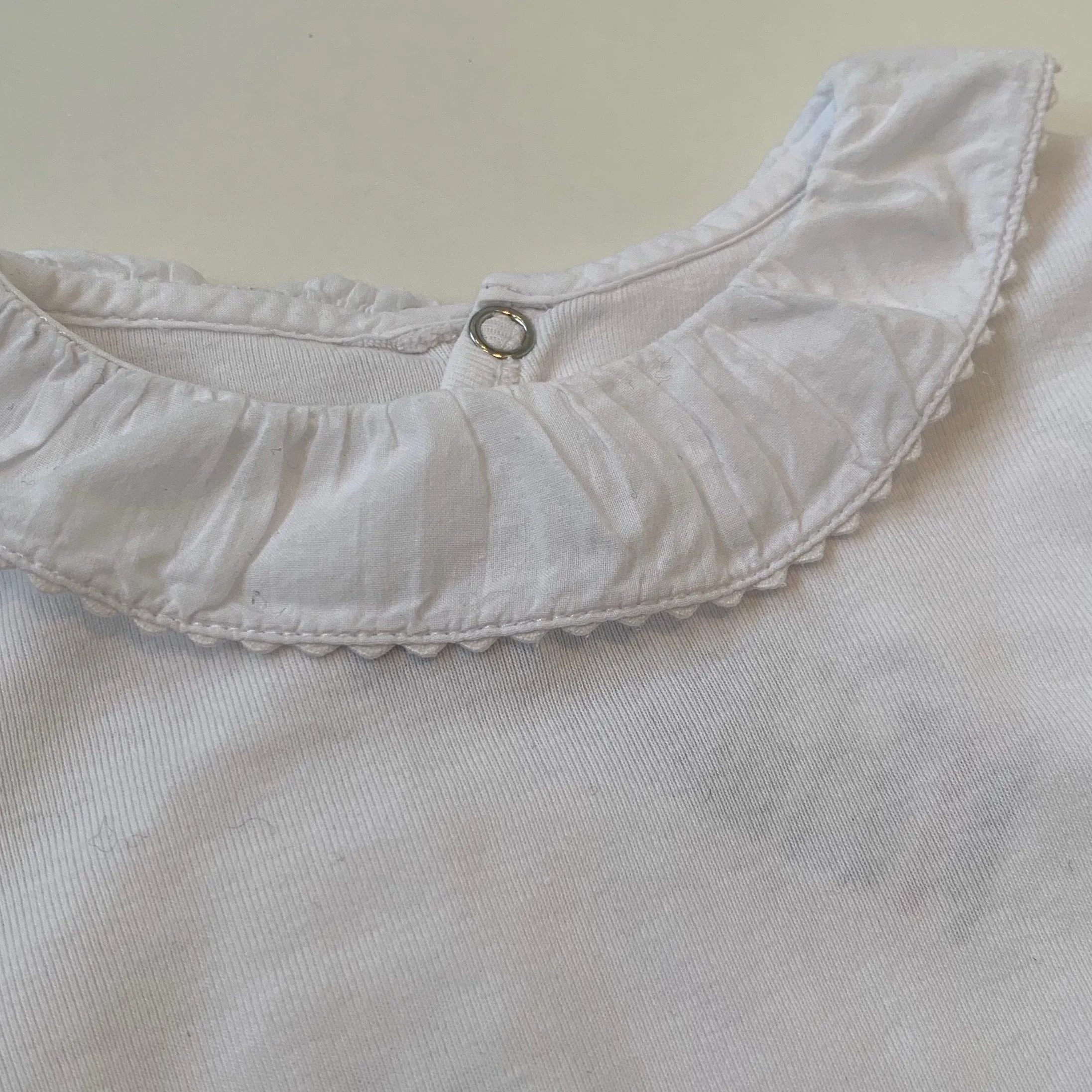 Jacadi White Bodysuit Collar Size 12M