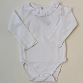 Jacadi White Bodysuit Collar Size 12M