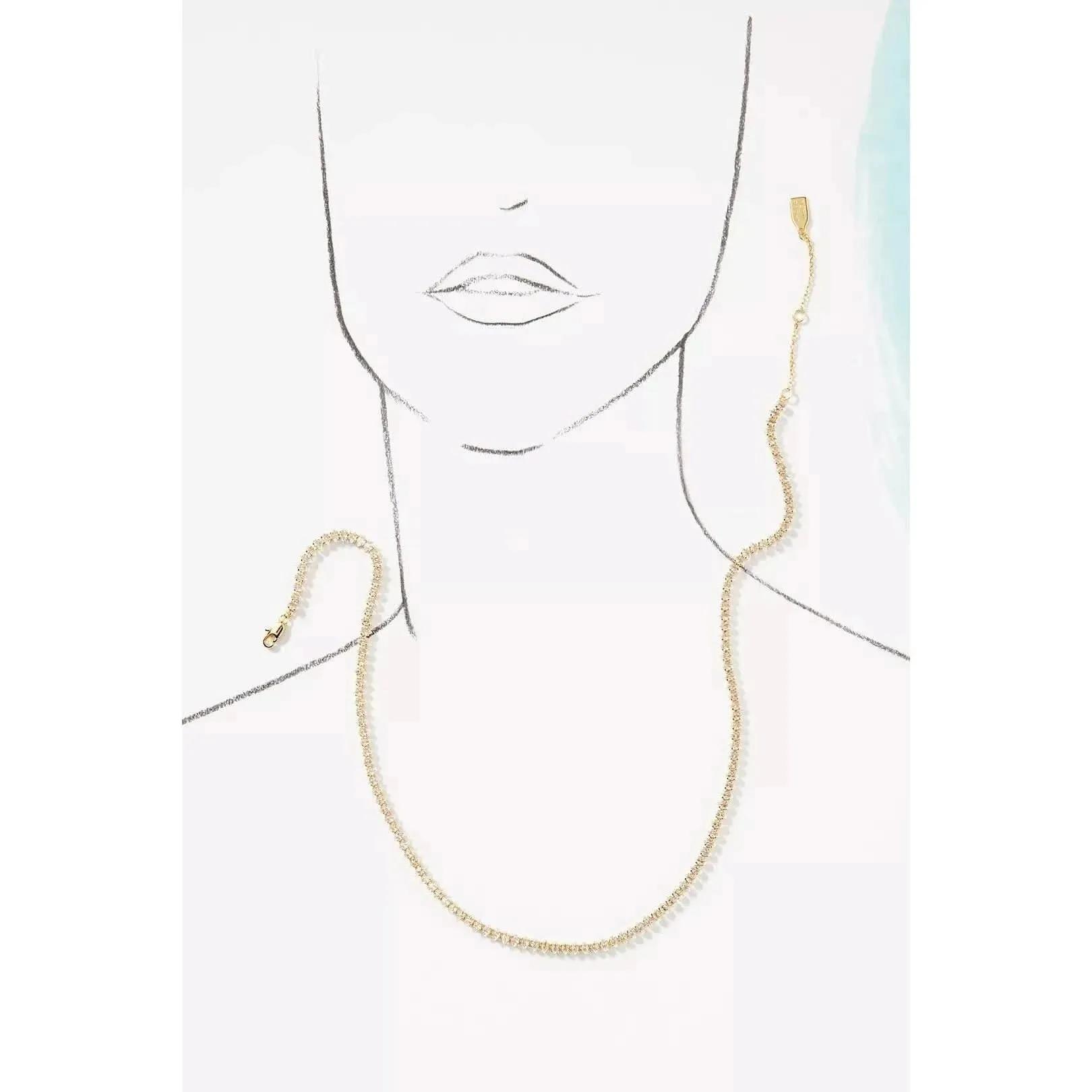 Gold Lyra Tennis Necklace