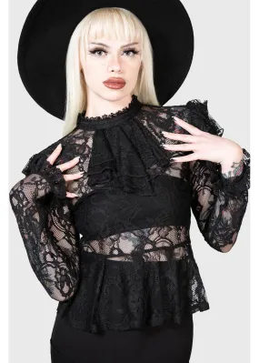 Black Lace Blouse Fickle Feud Killstar