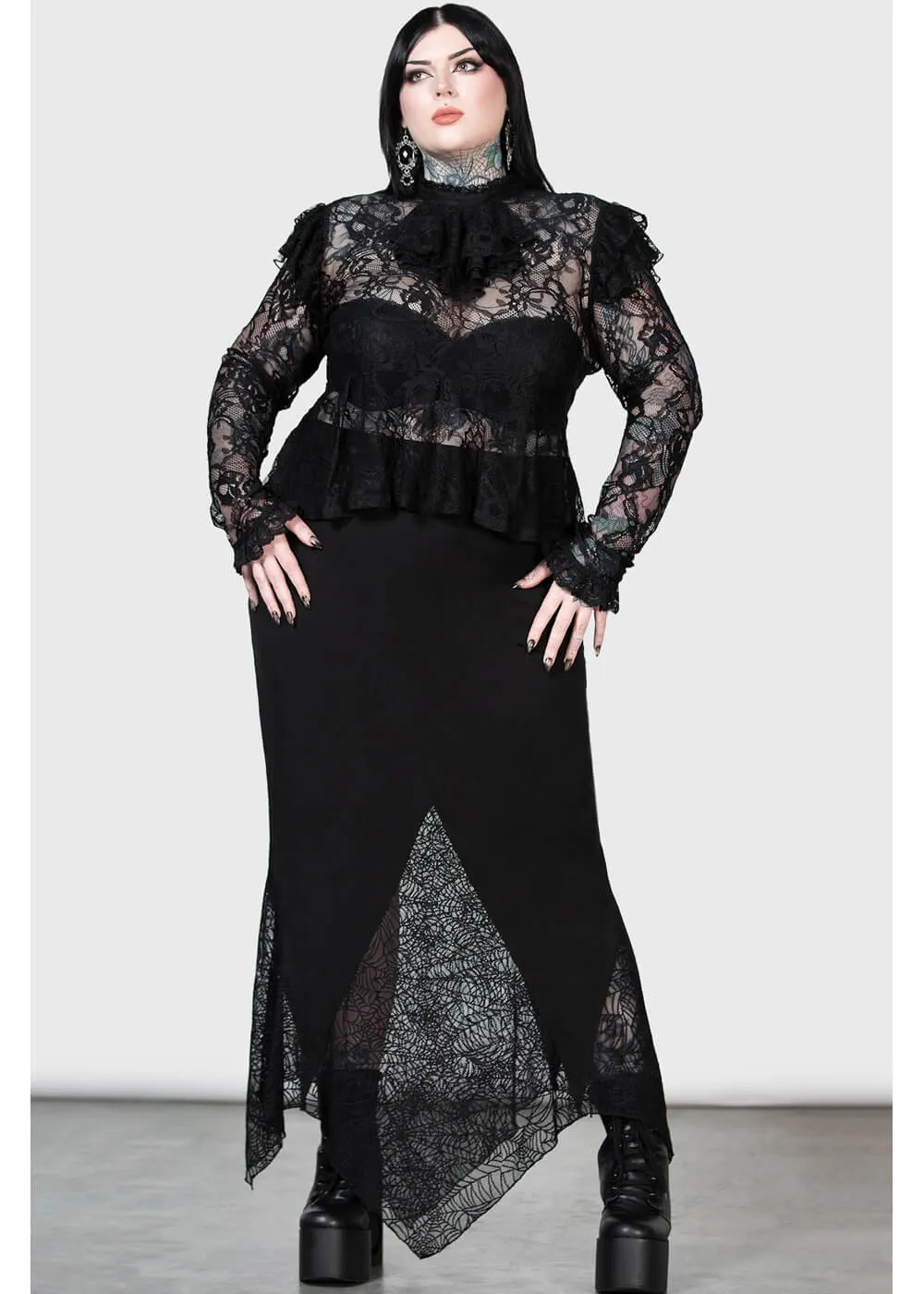 Black Lace Blouse Fickle Feud Killstar