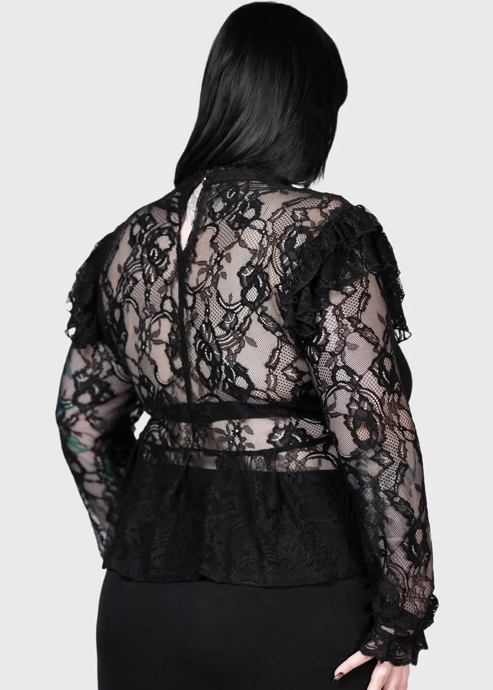 Black Lace Blouse Fickle Feud Killstar