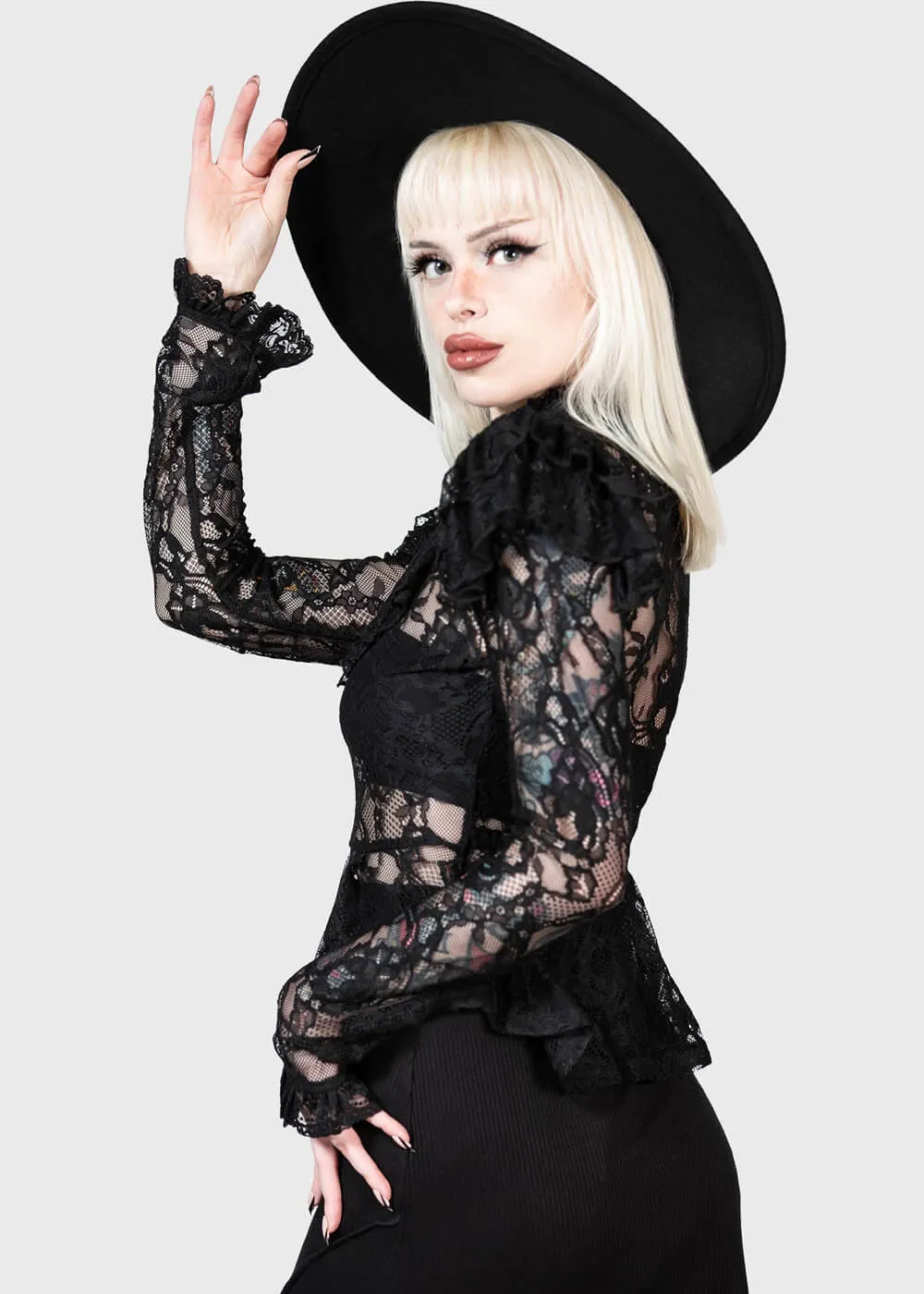 Black Lace Blouse Fickle Feud Killstar