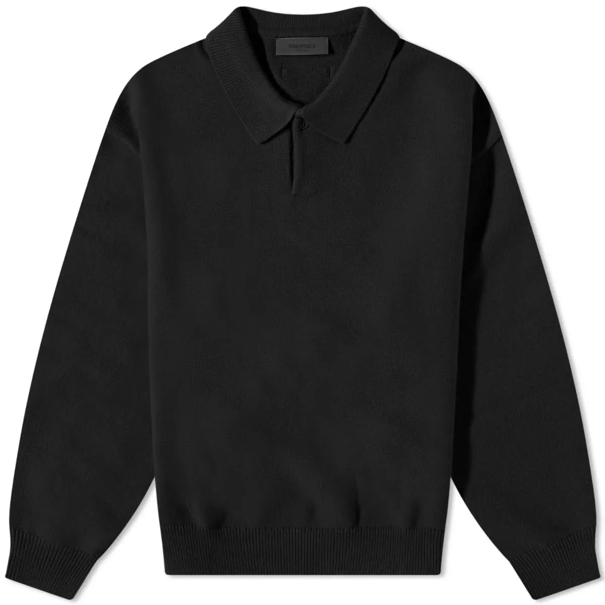 Knitted Black Polo by Fear of God ESSENTIALS Core 23