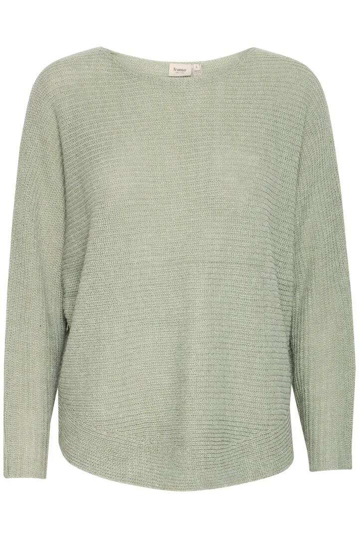 Sage Green Round Neck Knit Jumper