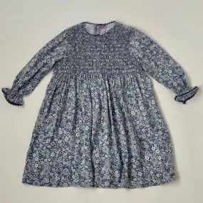 La Coqueta Blue Floral Dress Smocking Size 5T