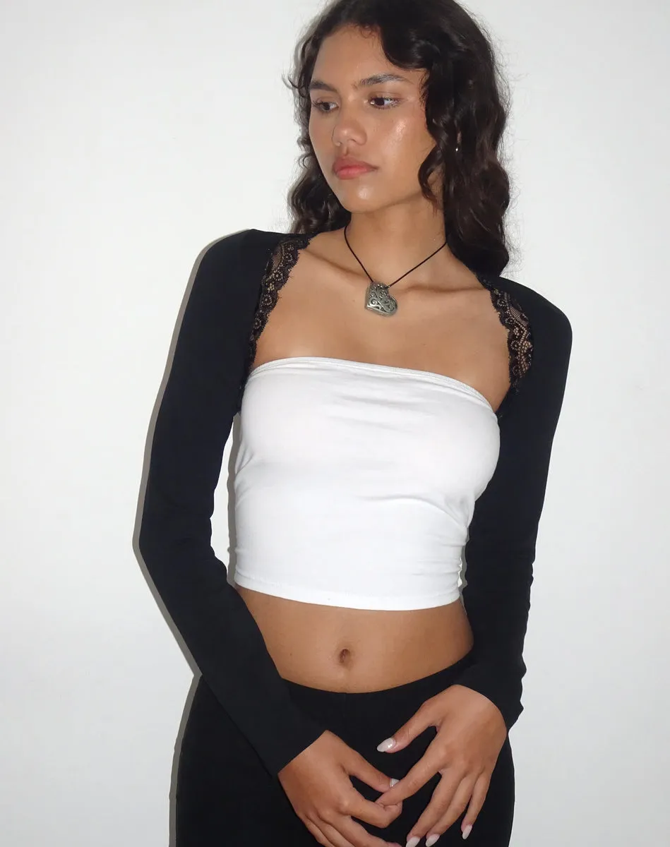 Lace Trim Shrug Top Lycra