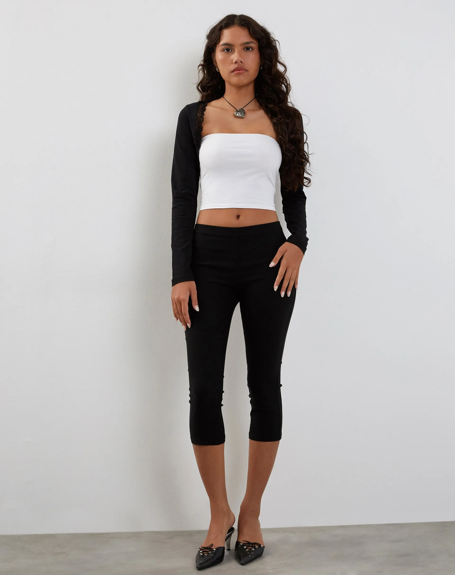 Lace Trim Shrug Top Lycra