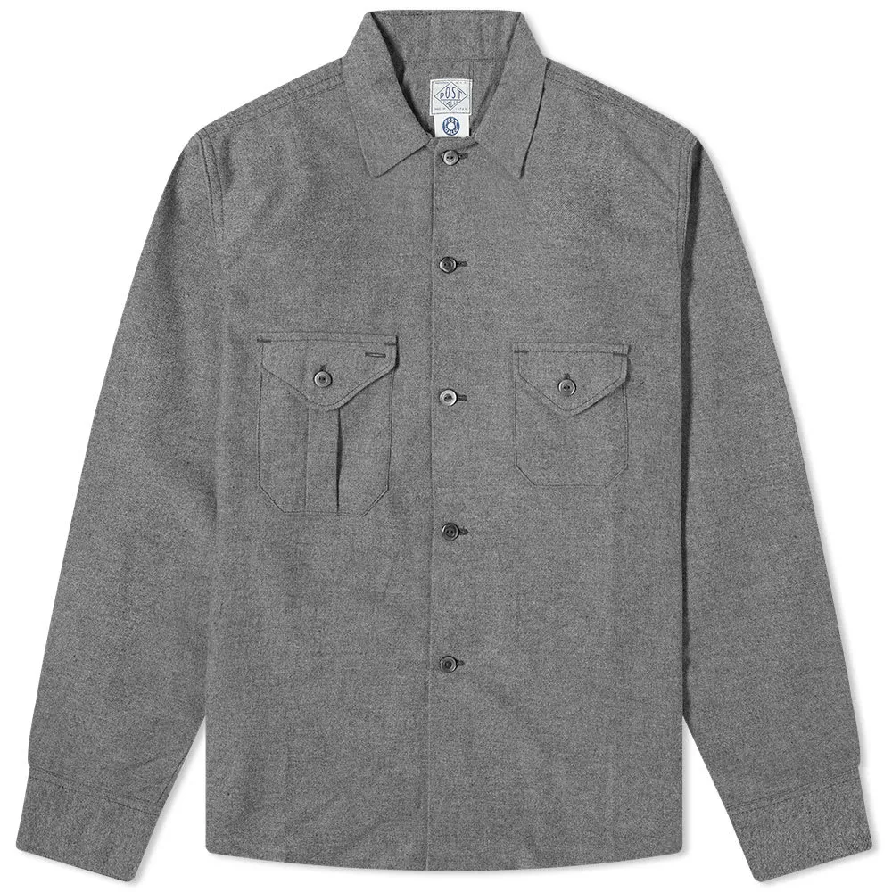 Light Grey Heather Flannel E-Z Cruz Shirt by Post Overalls