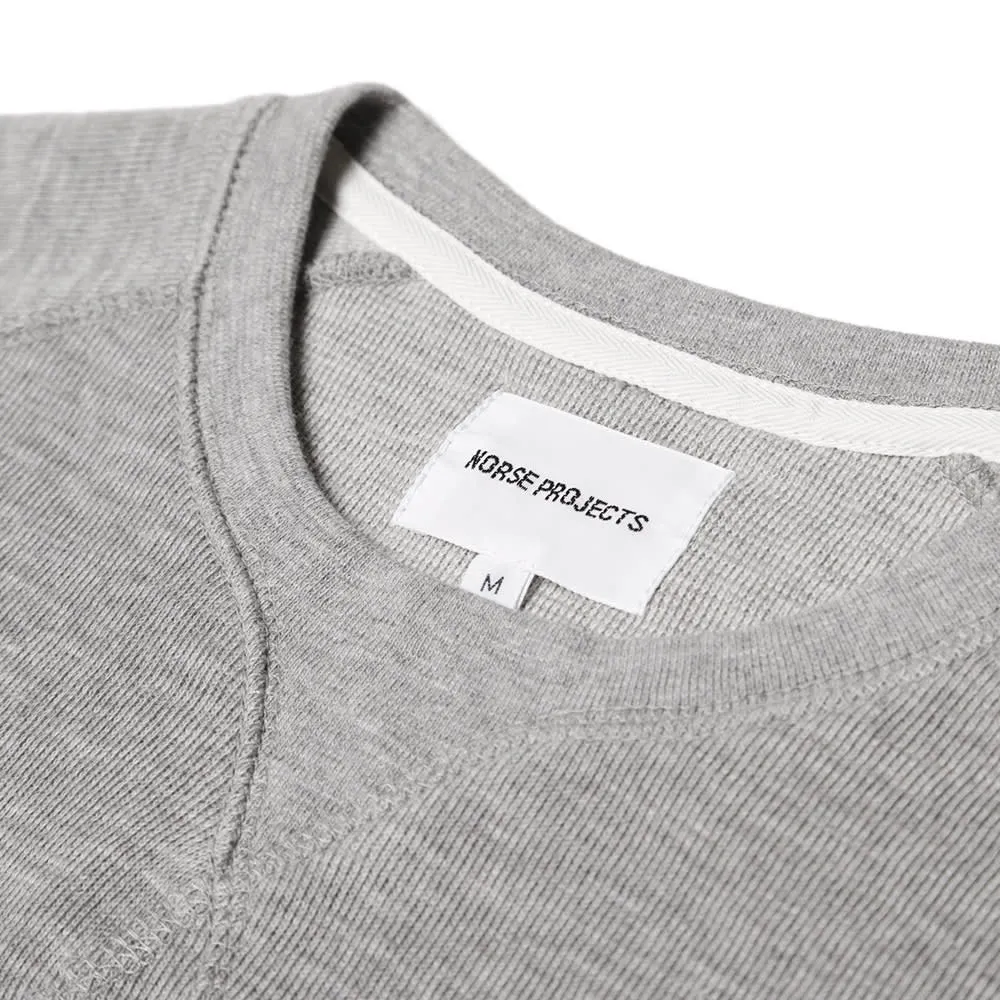 Norse Projects Light Grey Melange Wool Ketel Crew Knit Sweat