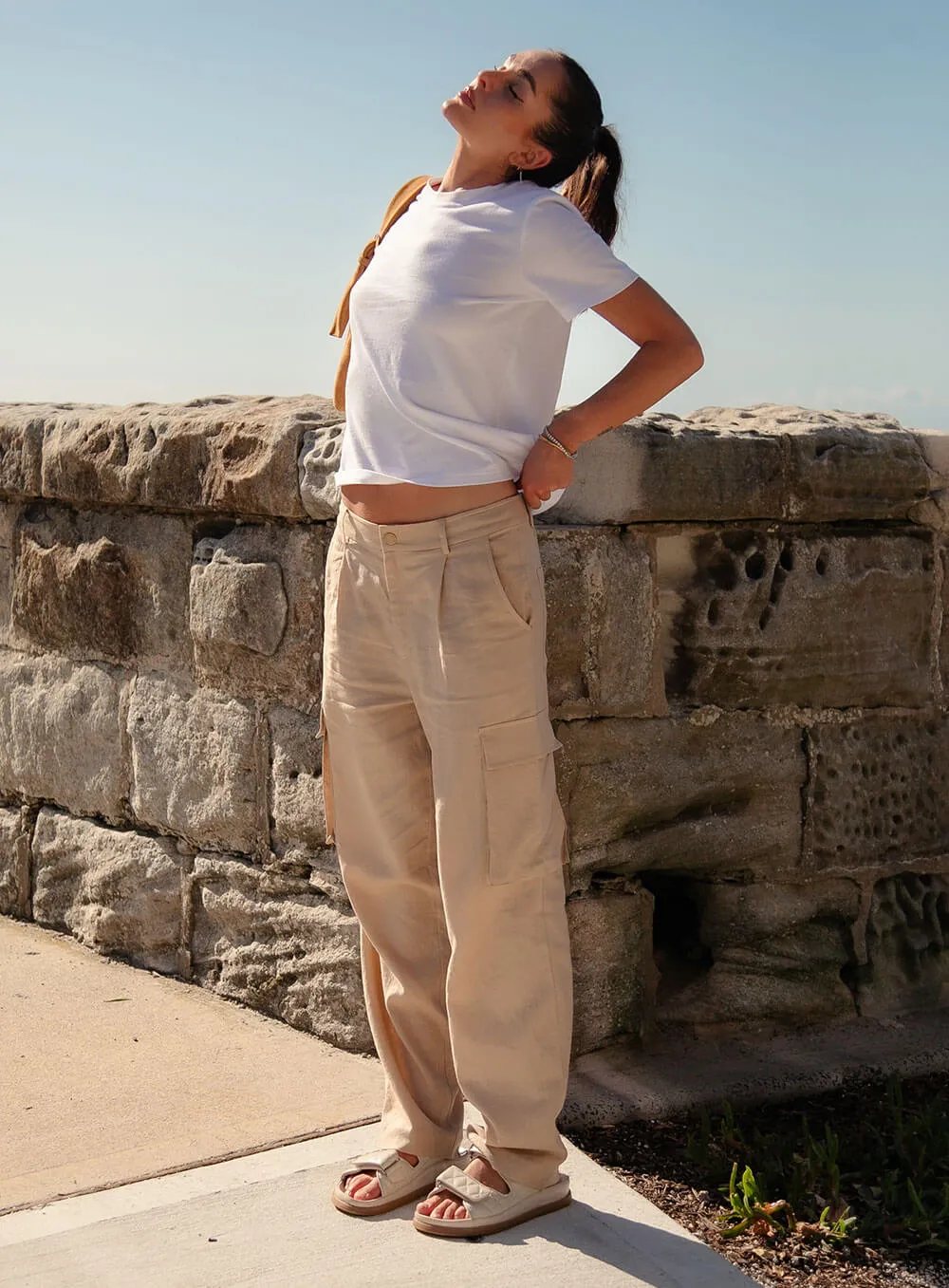 Pleated Short Skirt with Cargo Pockets