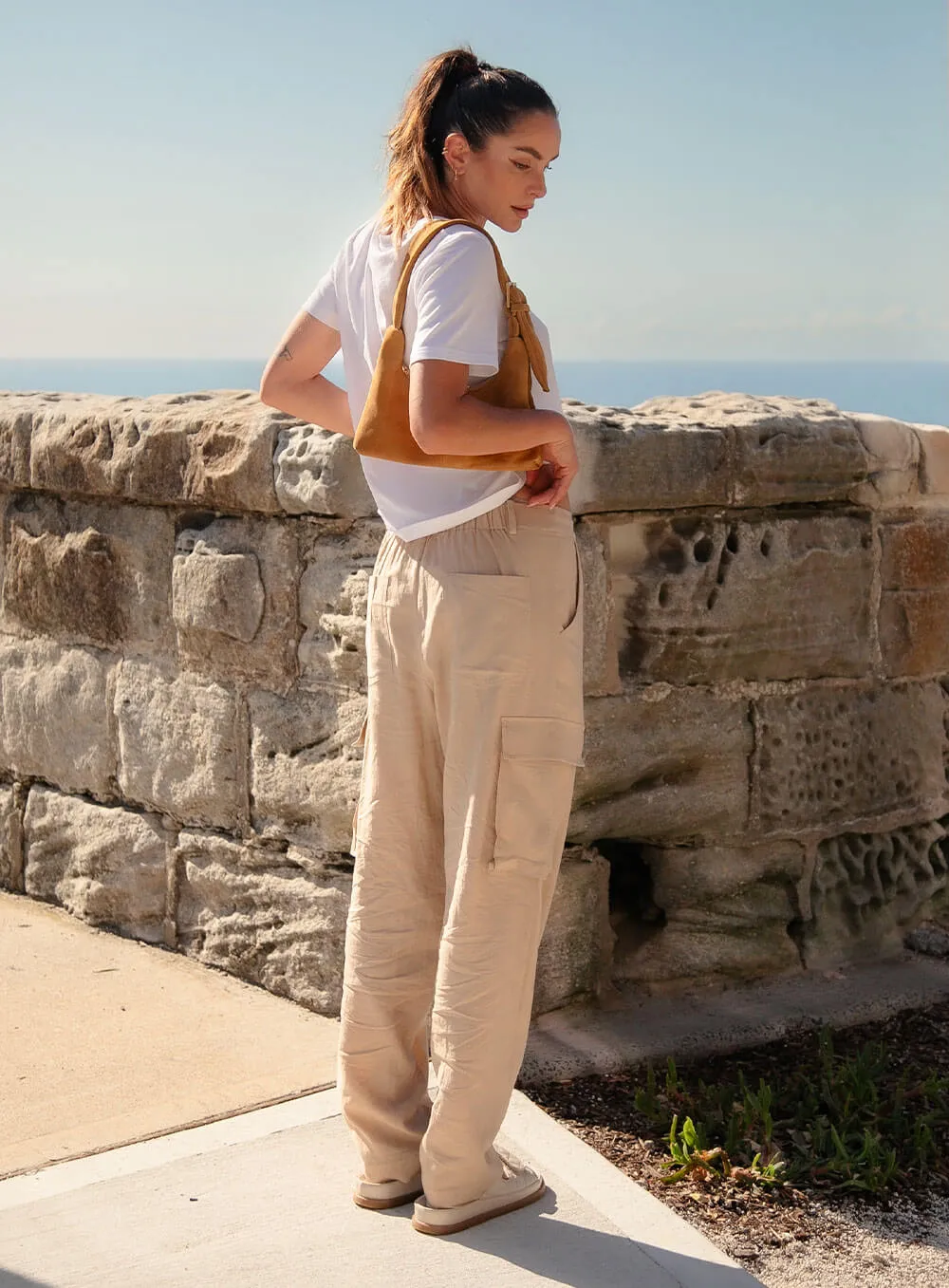 Pleated Short Skirt with Cargo Pockets