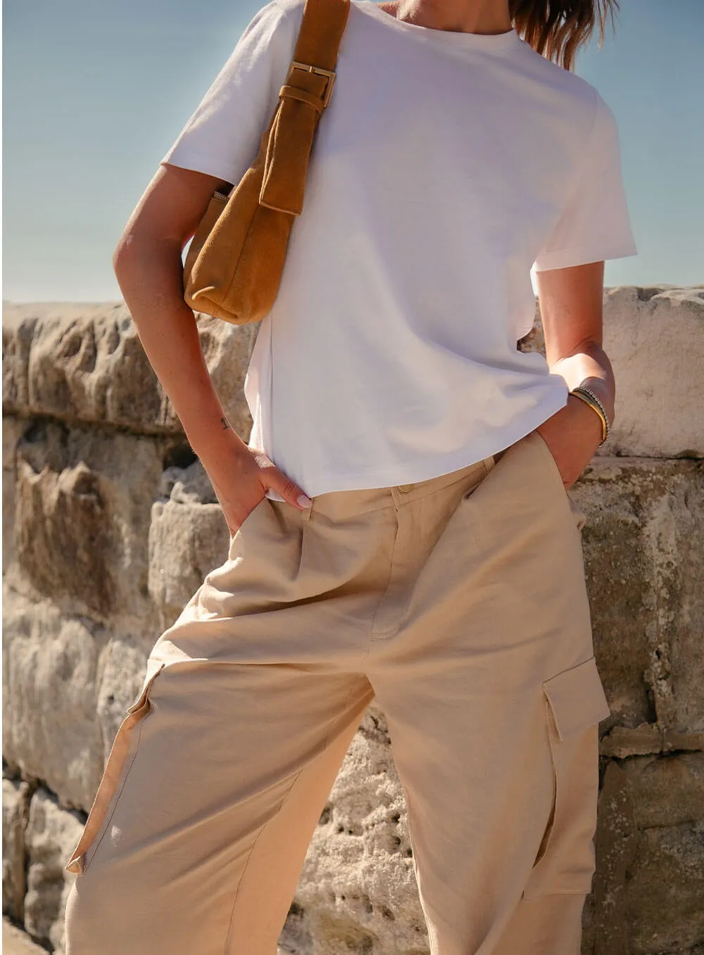 Pleated Short Skirt with Cargo Pockets