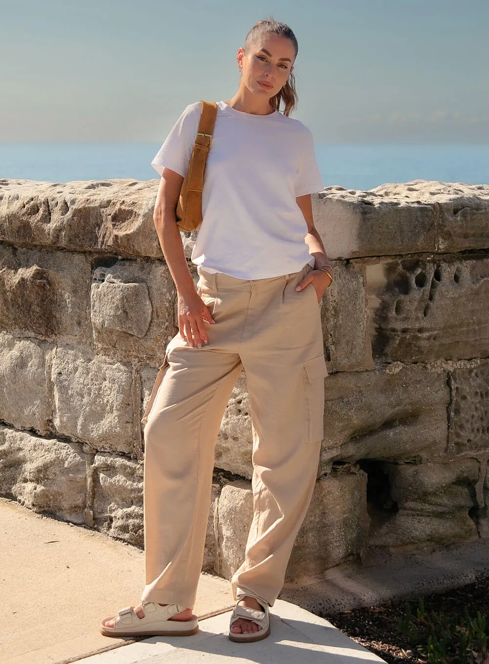 Pleated Short Skirt with Cargo Pockets