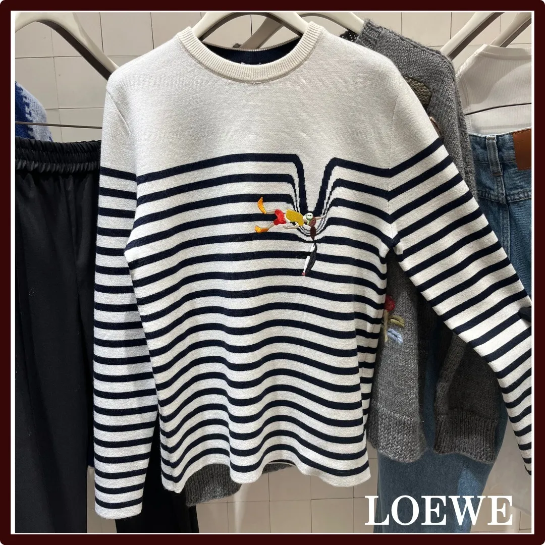 Stripes Unisex Wool Crew Neck Casual Street Style