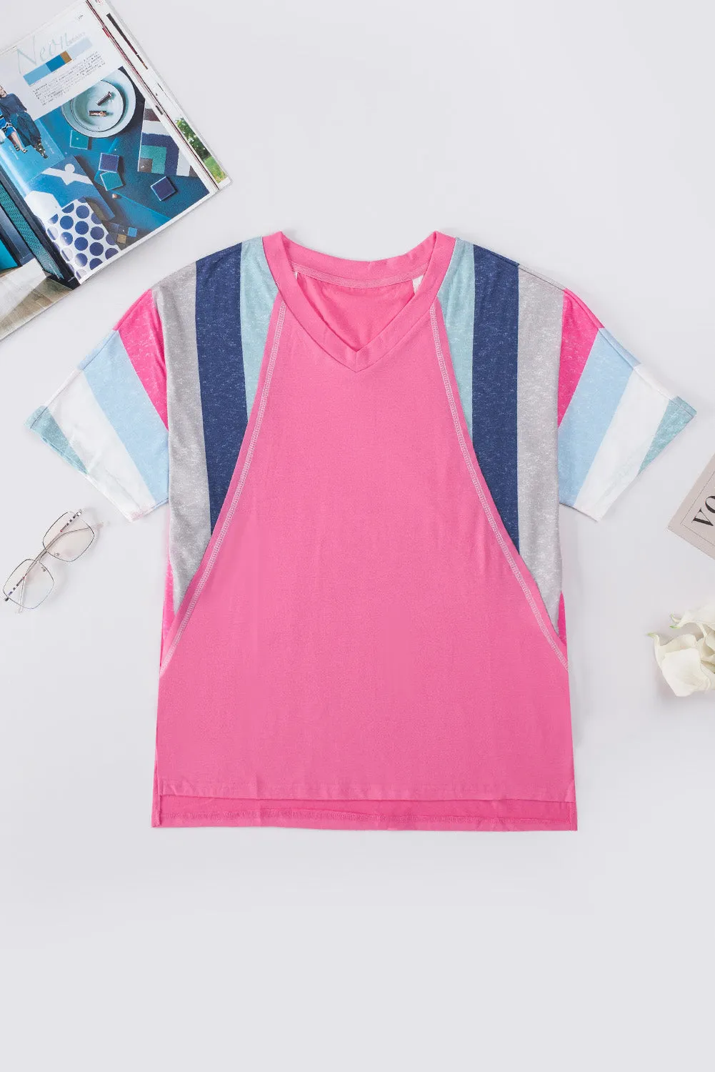 V-Neck Luna Patchwork Top