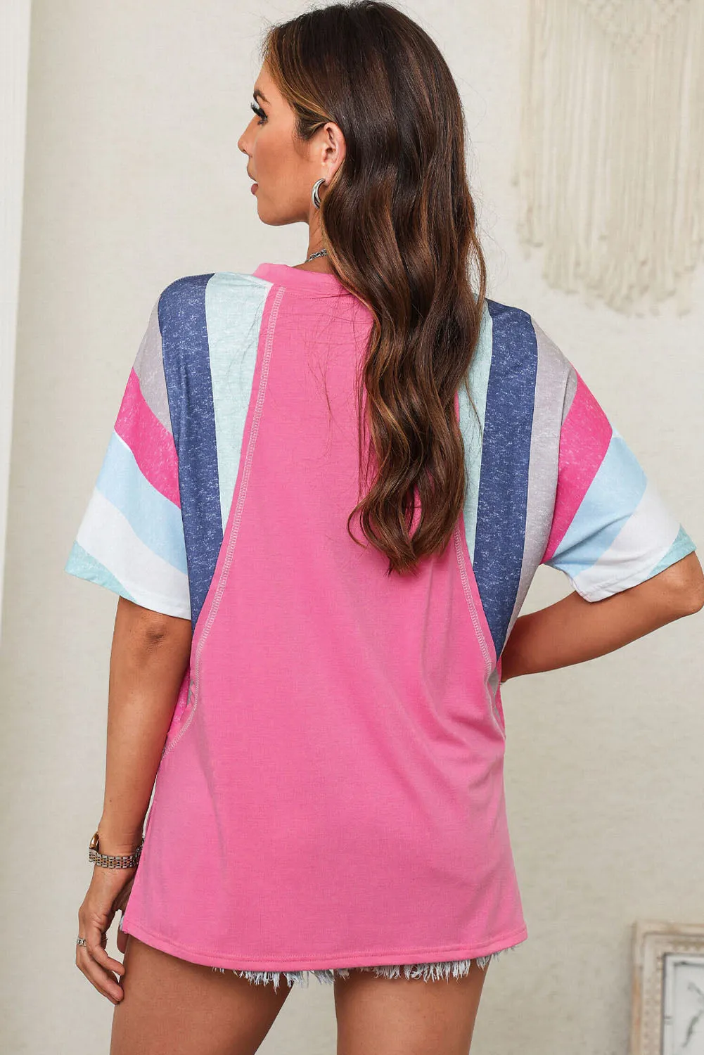 V-Neck Luna Patchwork Top